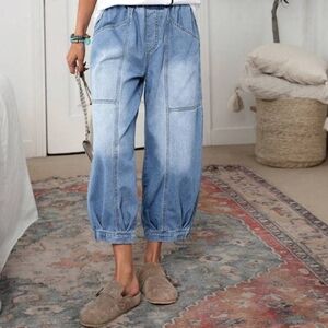 Stylish Light Blue Wide Leg Jeans